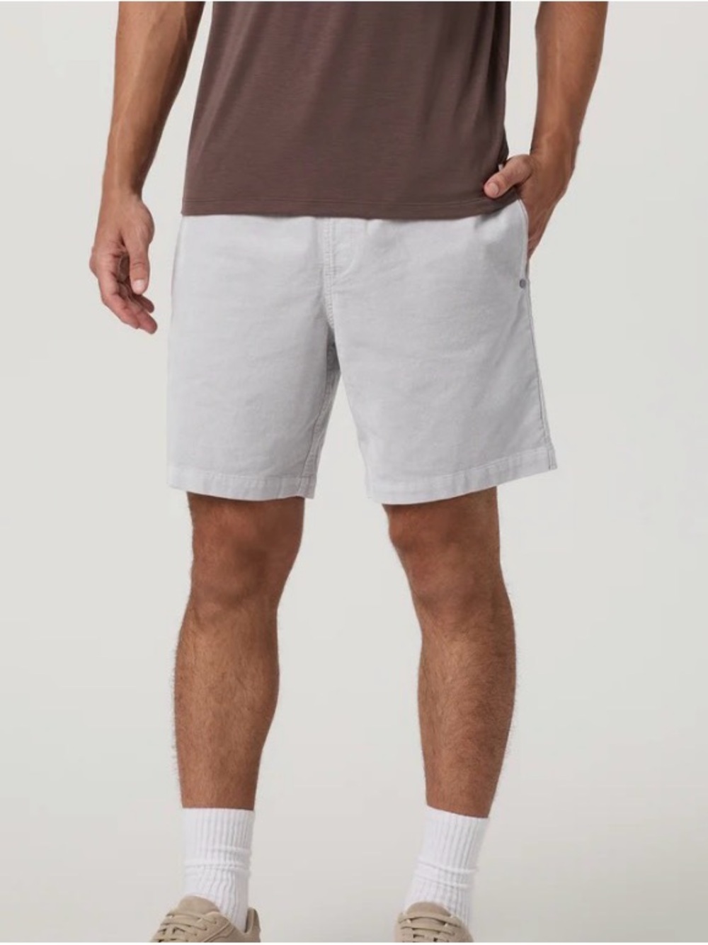 Vuori Men's Optimist Elastic Waist Shorts  (Amethyst Grey, Large)